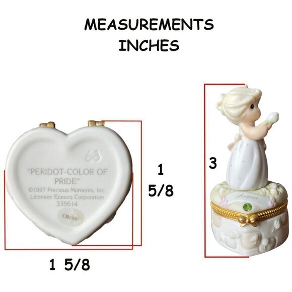 Precious Moments Birthday Month Box August Peridot Color of Pride 1997 Figurine - Picture 10 of 12